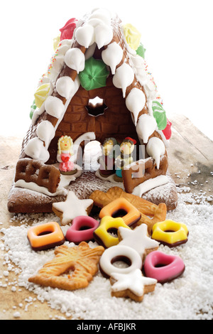 Gingerbread house e cookie Foto Stock