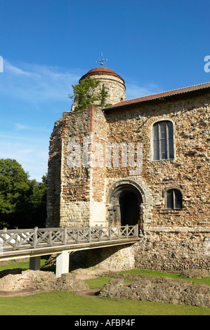 Inghilterra Essex Colchester Castle Norman mantenere ingresso Foto Stock