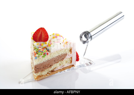 Fragole e panna torta, close-up Foto Stock