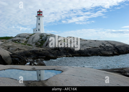 Peggys Cove Lighthouse Nova Scotia Canada Foto Stock