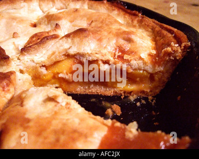 '^torta di pesche cotte in un "ghisa" ^padella' Foto Stock