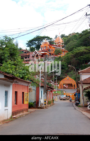 Vista della Maruti temple nell'area Fontainhas di Panjim, Goa Foto Stock