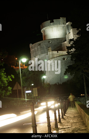 La sezione del castello della città vecchia di pareti, Dubrovnik, Croazia Foto Stock