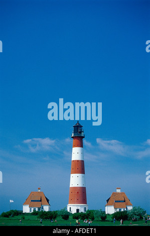 Faro, Westerhever, Halbinsel Eiderstedt Schleswig-Holstein, Germania Foto Stock