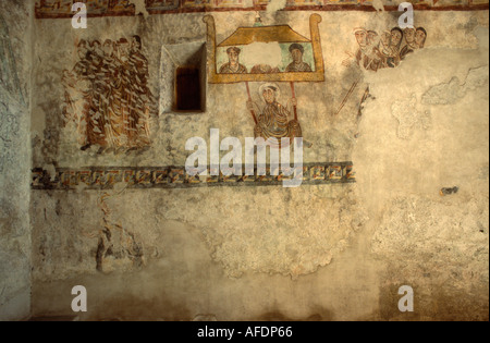 Fresko nella Chiesa San Procolo Val Venosta (Vinschgau) Naturno (Naturno)Trentino Alto Adige Italia Aprile 1999 Foto Stock