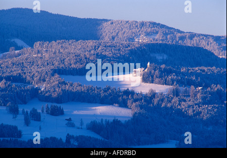 Vista da Pardeller Hof, Nova Levante (Welschnofen) Val d'Ega (Val d'Ega) Trentino Alto Adige Gennaio 2004 Foto Stock