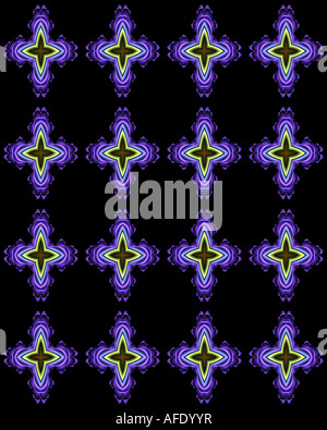 Abstract frattale somigliante a royal purple cross wallpaper Foto Stock