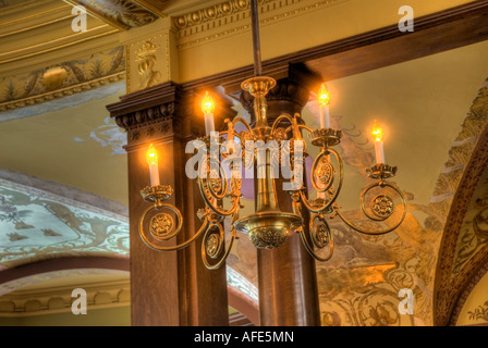 Lampadario nella sala da pranzo di Flagler College St Augustine Florida Foto Stock