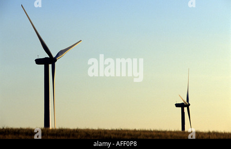 Le turbine eoliche Grevenbroich, Renania settentrionale-Vestfalia (Germania). Foto Stock