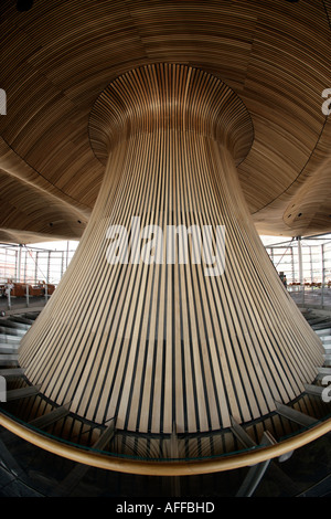 Imbuto centrale dell'Assemblea nazionale del Galles Aula di discussione per la Baia di Cardiff Foto Stock