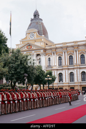 Guardia Presidenziale - Plaza Murillo, La Paz, Bolivia Foto Stock