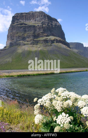 Lomagnupur Islanda dall' autostrada uno estate Foto Stock