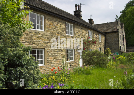 Rose Cottage uno della pestilenza Cottages in Eyam DERBYSHIRE REGNO UNITO Foto Stock