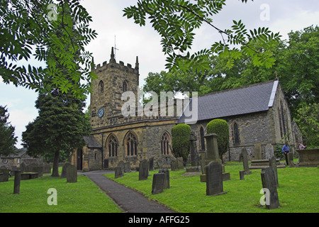 Chiesa parrocchiale di San Lorenzo. Eyam, Derbyshire, Regno Unito. Foto Stock