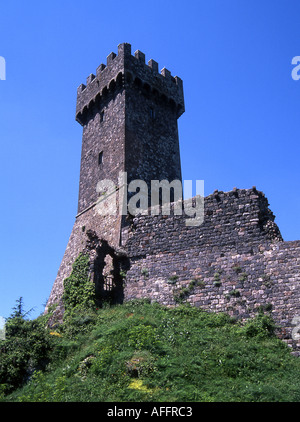 La torre principale della Rocca al di sopra di Radicofani in Toscana meridionale Foto Stock