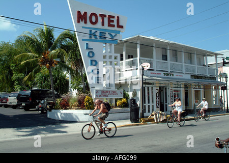 Key West a tasti fl Florida USA Motel su Duval Street Foto Stock