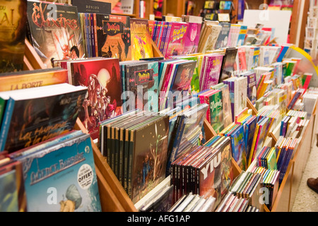 Comic book store presso il Centro Belga del Fumetto Arte Bruxelles Belgio Foto Stock