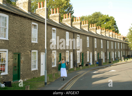 Una fila di Il Grade ii Listed è un inizio del XIX secolo case a schiera inferiore su Park Street, Cambridge Foto Stock