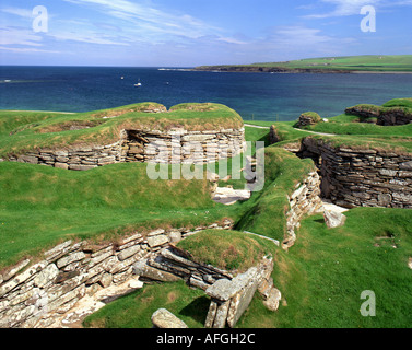 GB - Scozia: Neolitico Skara Brae sulla baia di Skaill sulla Orkney continentale Foto Stock