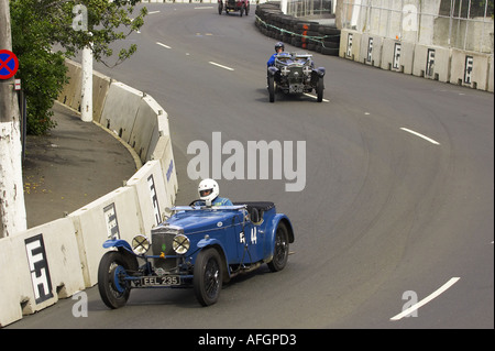 Fraser Nash TT Replica 1938 e Fraser Nash TT 1935 Replica Classic Street Racing Dunedin Isola del Sud della Nuova Zelanda Foto Stock