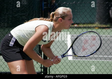 Miami Florida,Key Biscayne,NASDAQ 100 Open,torneo di tennis pro,junior donna,donna,donna,uomini giocatori,S. Lisicki, Luxilon Cup, i visitatori viaggiano in viaggio Foto Stock