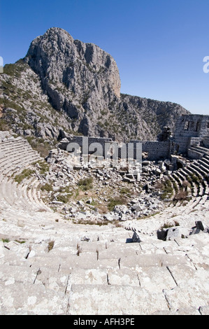 Termessos National Park vicino a Antalya Turchia antica città Termessos scavi in tne theatre Foto Stock