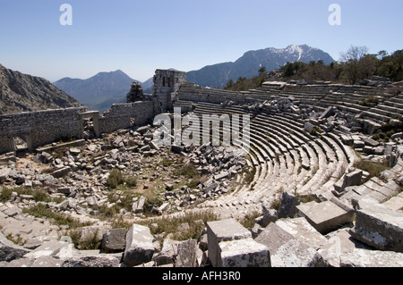 Termessos National Park vicino a Antalya Turchia antica città Termessos scavi in tne theatre Foto Stock