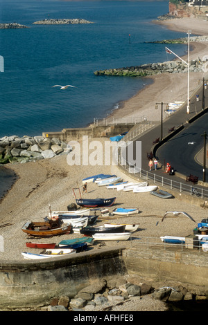 Una vista sulla spiaggia a Sidmouth in Devon England Regno Unito Foto Stock