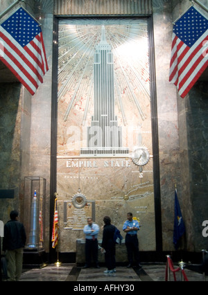 La lobby di Empire State building città di New York Stati Uniti d'America Foto Stock