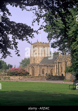 St Romald la Chiesa Romaldkirk, Teesdale, County Durham, England Regno Unito. Colpo da villaggio verde Foto Stock