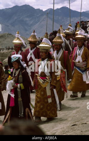 Corteo Nuziale e cerimonia Leh Ladakh India del Nord Foto Stock