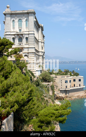 Museo oceanografico con la vista sul mare a Monaco Foto Stock