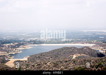 San Fernando Valley da Mulholland Drive a Los Angeles in California Foto Stock