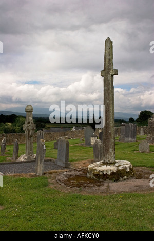 Celtic Croci a Kilkieran, nella Contea di Kilkenny, Irlanda Foto Stock