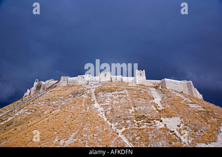 La cittadella prima di una tempesta, Aleppo. Vi è stata una fortezza sul sito dal momento almeno 350BC Foto Stock