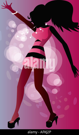 In prossimità di una donna dancing Foto Stock