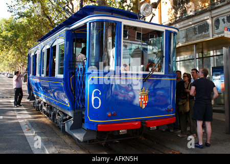 Tramvia Blau Barcellona Spagna europa Foto Stock