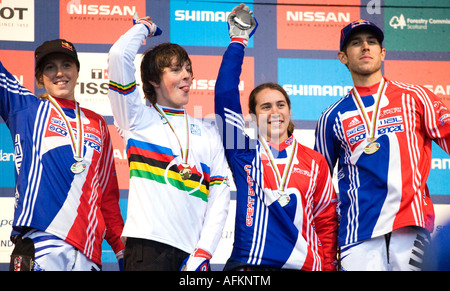 British i vincitori a UCI Campionati del Mondo a Fort William 2007 Foto Stock