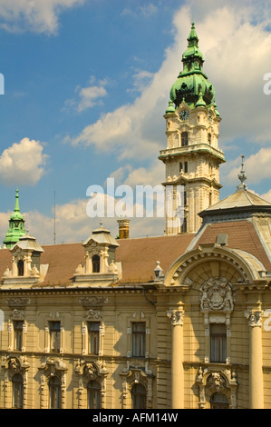 Town Hall nel centro di Györ Ungheria Unione europea Foto Stock