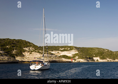 Nave a vela in Bonifacio Corsica Francia Foto Stock