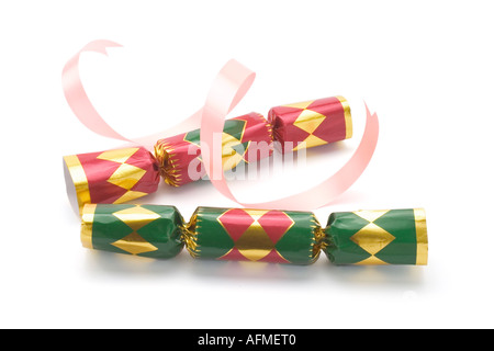 Christmas Cracker con nastro Foto Stock