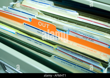 Metallo cabinet file di Office Foto Stock