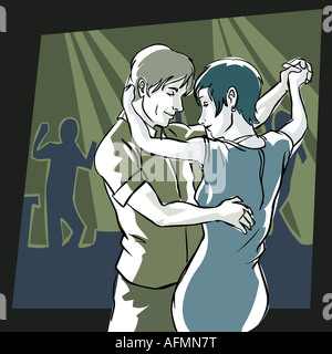 Close up di un uomo e di una donna dancing Foto Stock