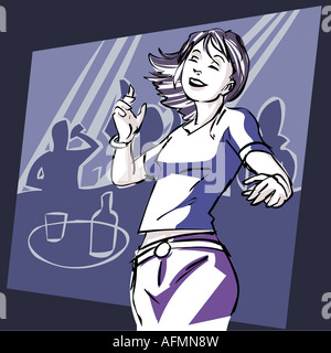 In prossimità di una donna dancing Foto Stock