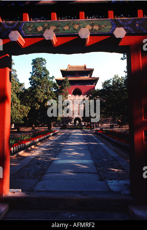 1741 La Dinastia Ming tombe vicino Pechino Pechino Cina Asia architettura vecchia rullers royalty antico edificio Foto Stock