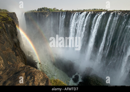 Doppio arcobaleno Victoria Falls Zimbabwe Foto Stock