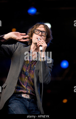 Jarvis effettuando in corrispondenza di Connect Music Festival in Scozia Foto Stock