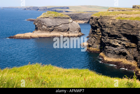 Vista delle scogliere sulla costa atlantica occidentale dell'Irlanda Foto Stock