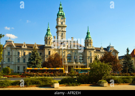 Town Hall nel centro di Györ Ungheria Unione europea Foto Stock