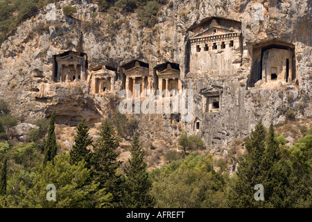 Le tombe di roccia di Dalyan, Turchia Foto Stock